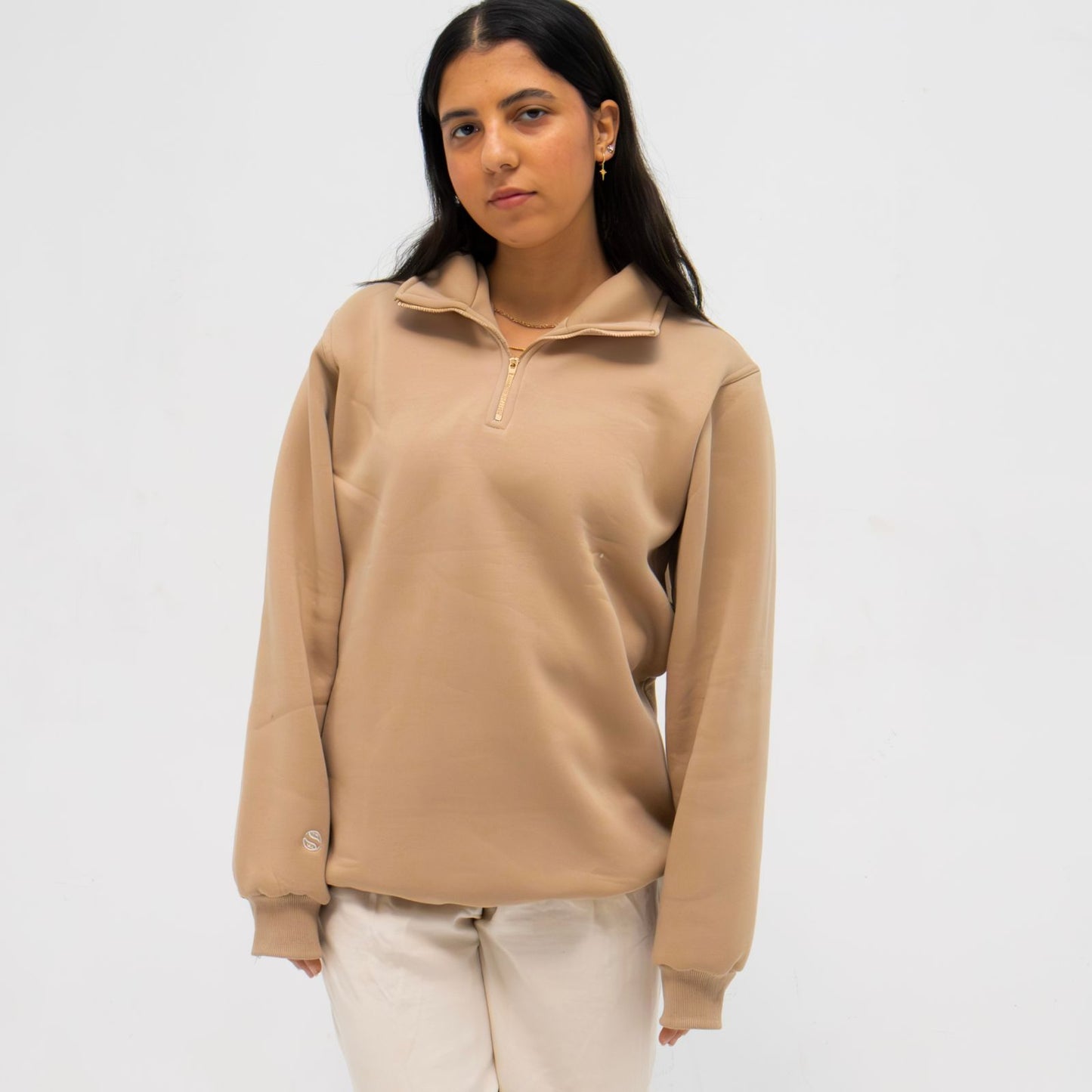 Beige Quarter Zip
