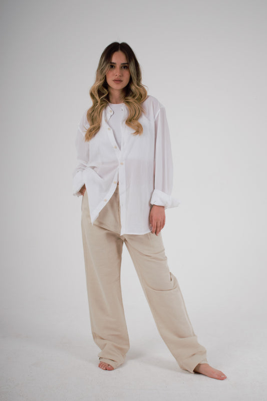 Beige Linen Pants