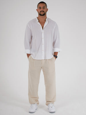Beige Linen Pants